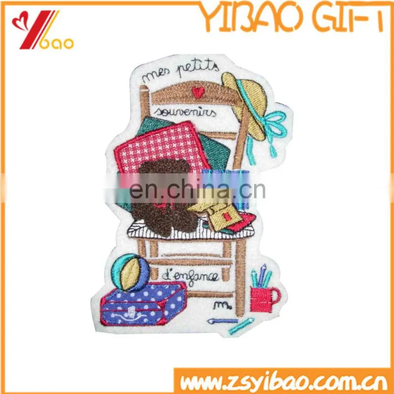 promo iron on backing small szie embroidery patch /emblem patch for advertising
