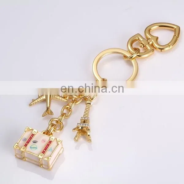 HOT SALE CRYSTAL SOUVENIR EIFEL TOWER BOX KEY CHAIN DEPENDENTS