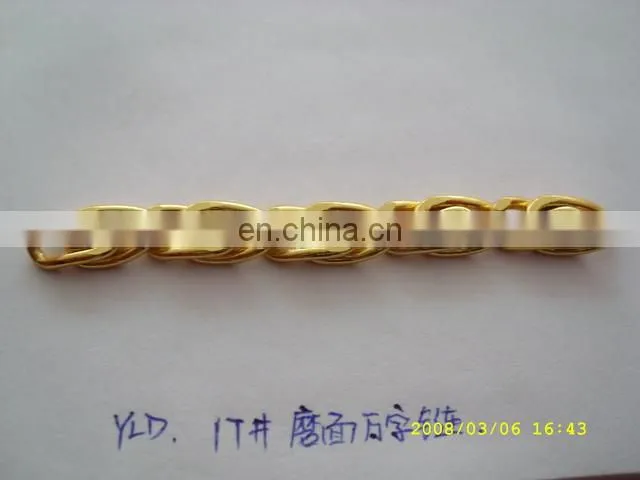 Shining custom metal link chain / stainless steel ball chain link closely