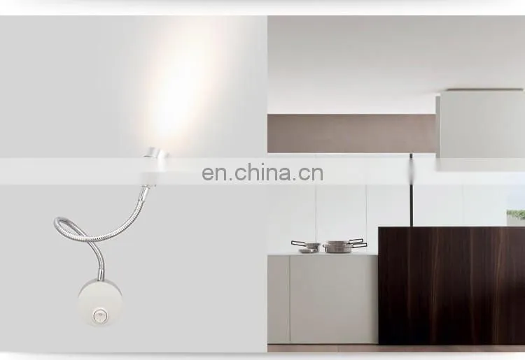 Led 1w 110v 220v wall mounted hotel bedroom bed headboard warm white and cool white reading lamp