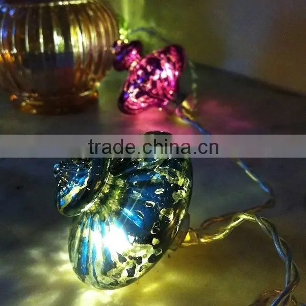 Colorful Silver Glass Lantern Fairy Light String HNL308B