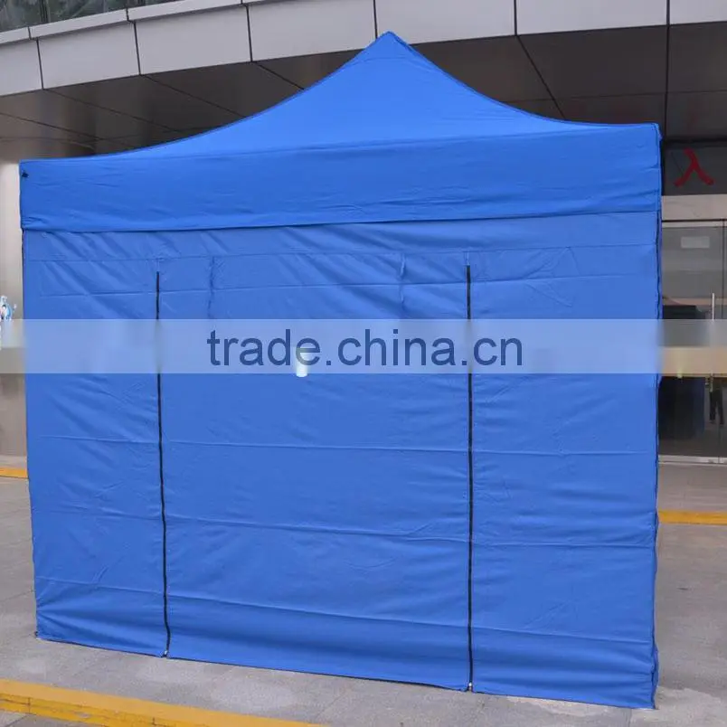 Aluminum Pop Up Marquee Trade Show Tent Frame 3x3m with Blue Canopy & Valance(Unprinted), 4 full walls with zipper & door