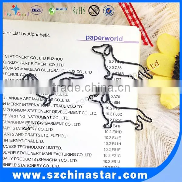 Mini dog shape paper clip PET coated PMS color