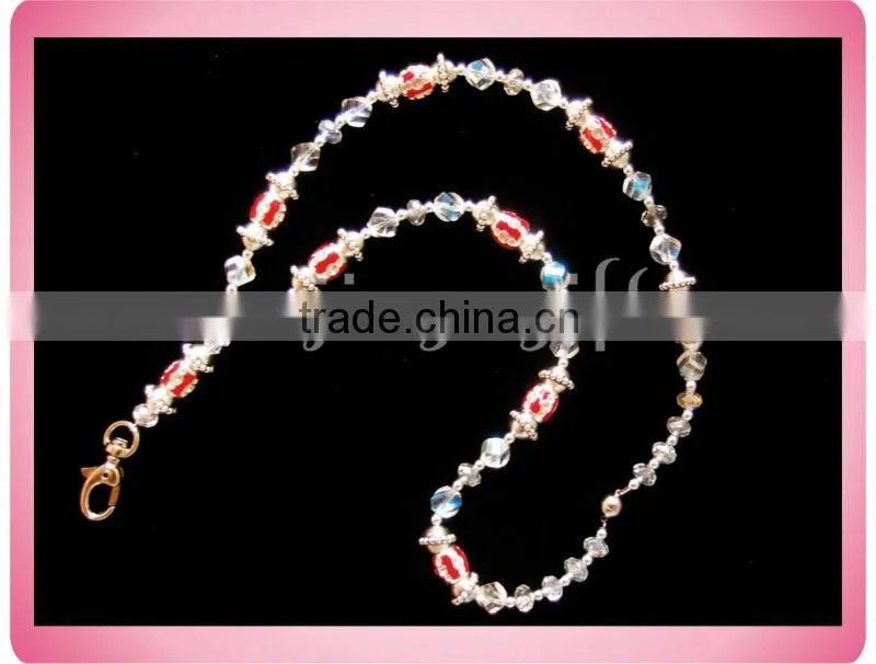 Top Seller Handmade Butterfly Charms Beaded Crystal Lanyard