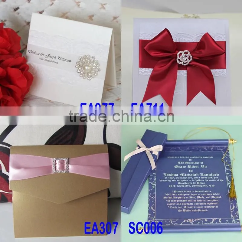 Customized Nice Particular DIY Brooch Card Elegant Wedding Invitations