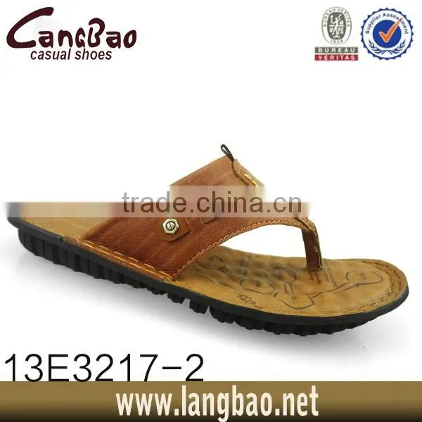 2014 fashion leather men sandals wholesale flip flops