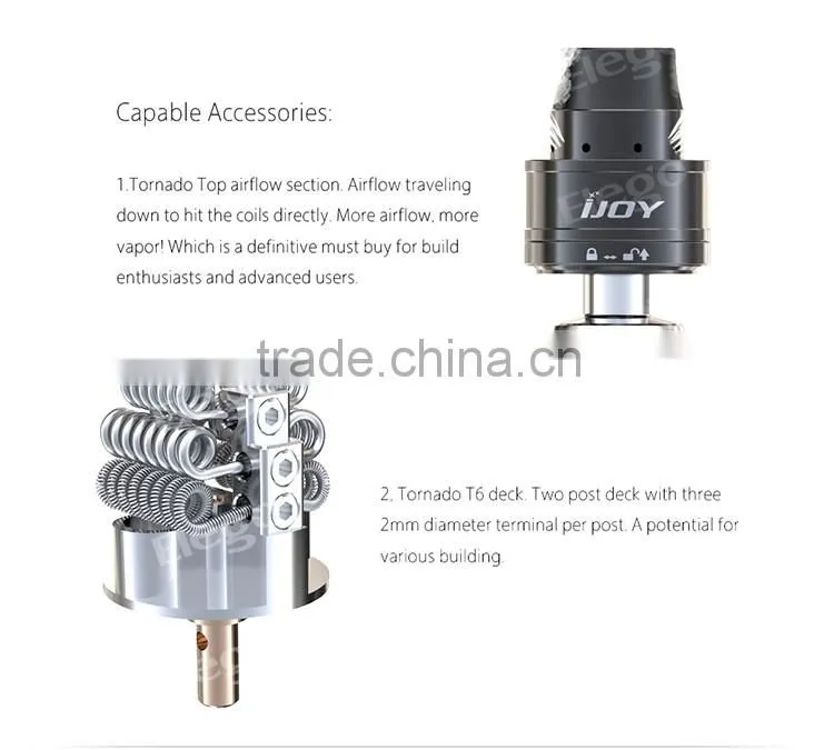 2016 Hot selling IJOY Tornado RDTA 5ml Tank With two post Tornado RDTA