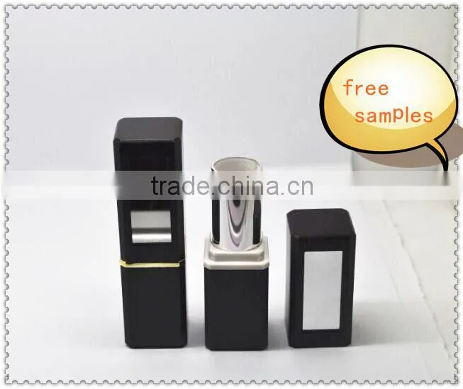 hot sale good quality matte black square metal lipbalm tube