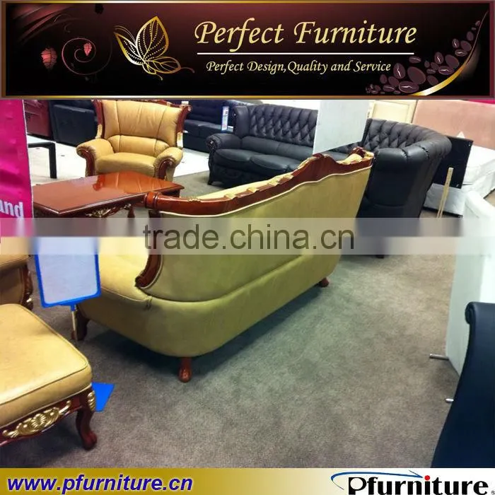 latest leather neoclassic style sofa PFS3895A