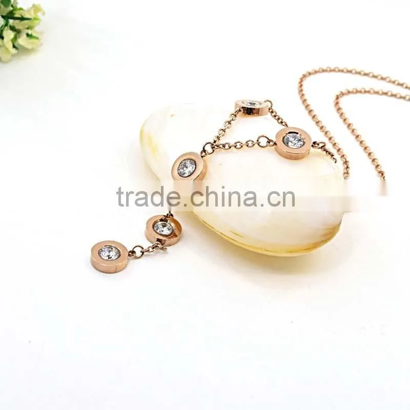 New 2016 Women Necklace Steel Jewelry Chain Metal Pendant Necklace