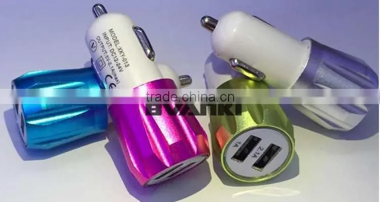 Promotional Wireless 5V 2.1A Mobile Aluminium Dual USB Car Charger for iPhone 6 | for Samsung Portable 12v Car Battery Charger