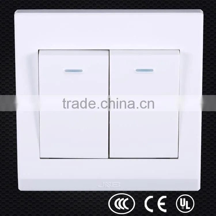 lastest wholesales price slide transfer socket switch, two gang one way switch