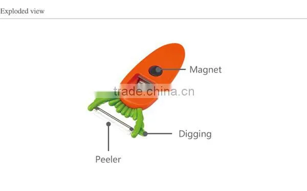 D472 Anya Kitchen Utensils Swivel Peeler Lovely Carrot Kitchen Ware With Bottle Opener Fridge Magnet
