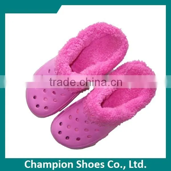 Fashion High Elasticity High Heel Fur Lined Clogs