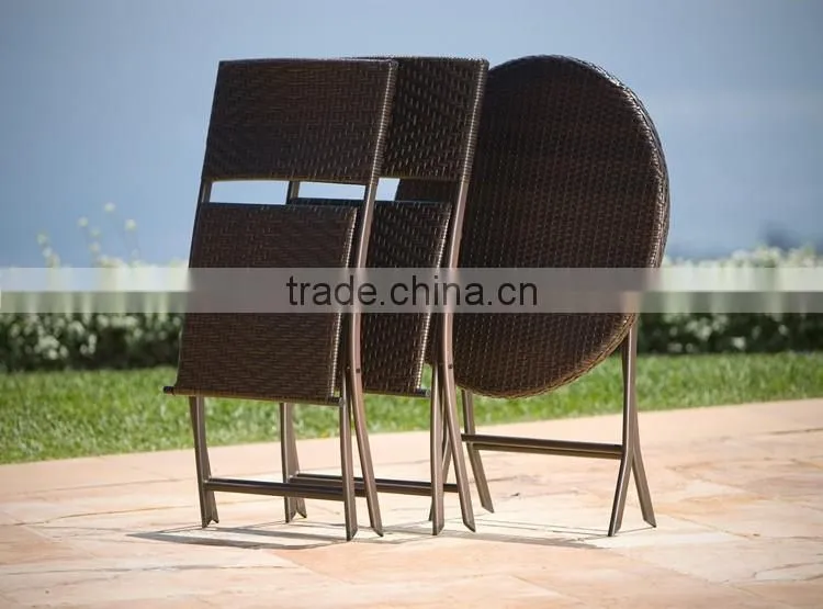 Easy Three-piece Balcony Foldable Cast Aluminum Outdoor Furniture Metal Miami Rattan Furniture