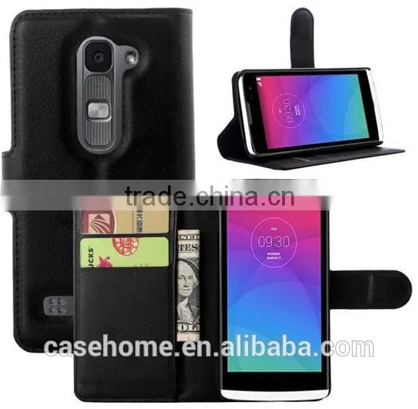 Mobile Phone PU Leather Flip Wallet Cover Case for LG Leon