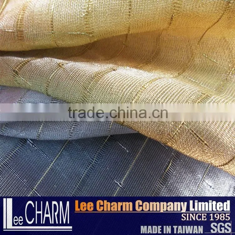 Nylon Metallic Fabric Outfit Material in Gold & Silver color
