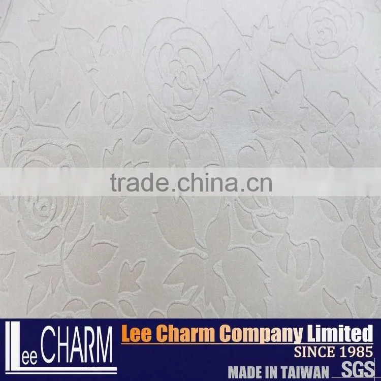 100% Polyester Rose Patterns Leather-look Fabric for Upholstery