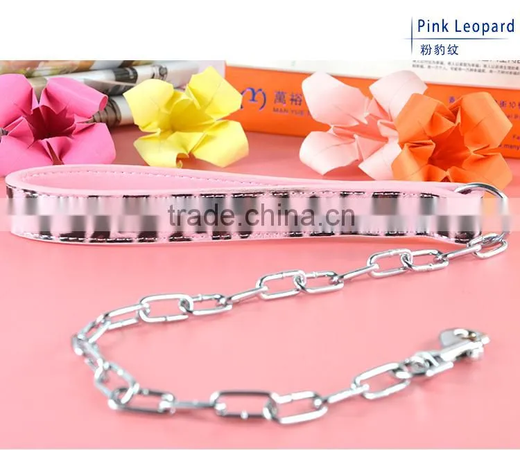 China Leather Lead Hand Pulling Chain Dog leash