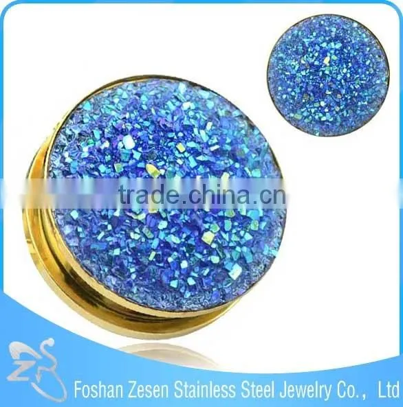 New Design Resin Top Stainless Steel Ear Expander Body Jewelry