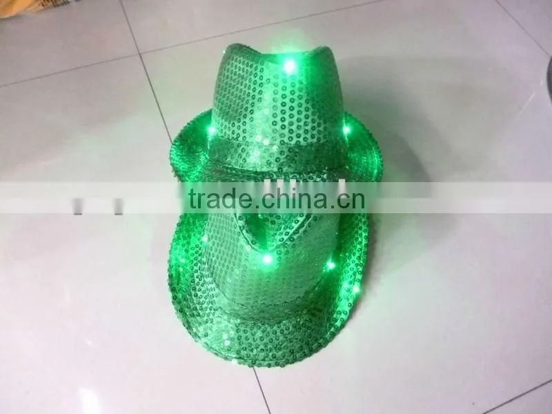 LED flshing paillette knight hats