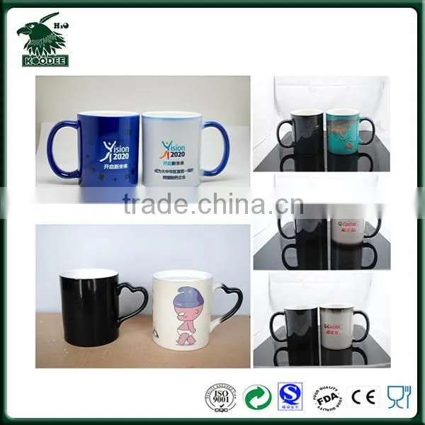 Promotional Mugs Hot Water Color Changing Mug Heat Sensitive Color Changing mugs 300ml Ceramic Mug