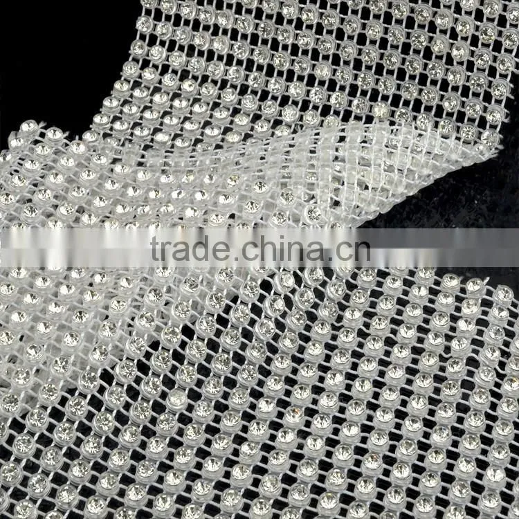 Elastic stretch clear and clear AB rhinestone trimming in rolls 4.7''X10 yards