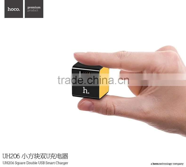 HOCO UH206 Square Double USB Smart Charger For Universal Mobile Phone 2.1A traveling series 3C Charger