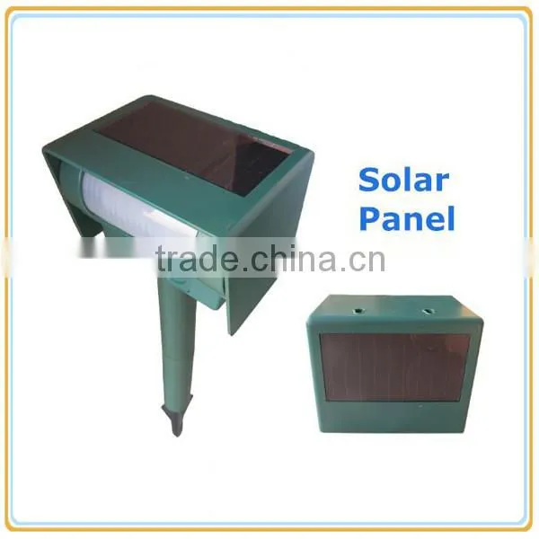 Solar ultrasonic powered animal repeller