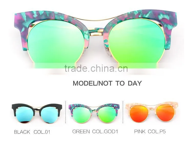 Latest Unique metal and acetate sunglasses made in china