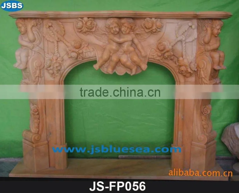 Red marble statue friepalce mantel