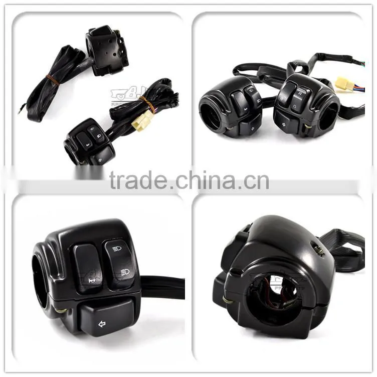 BJ-SW-005 Black Motorcycle Control Switches 1" Handlebar 29" Wire Harness for Harley