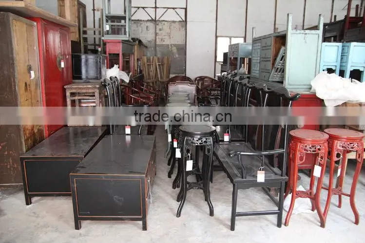 Chinese antique nature wooden round garden stool