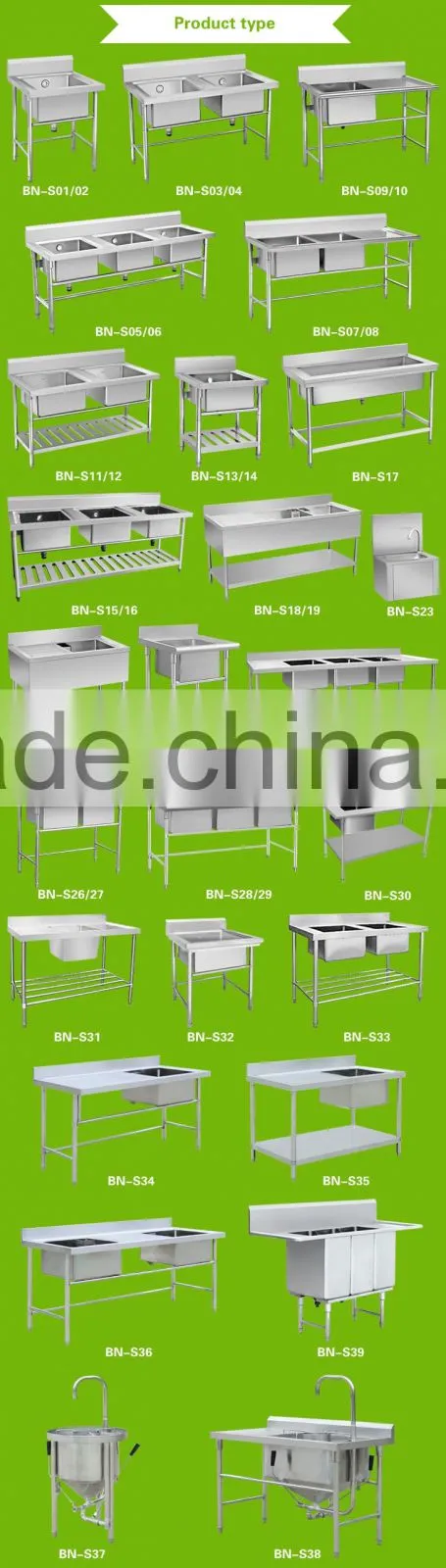 Stainless Steel Pedestal Knee Operated Sink With Under Storage Cabinet BN-S39