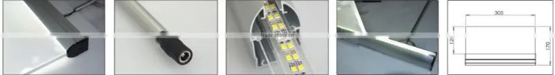 Edgelight led lightbox display double sides visible board, hanging frame for sign advertising lightbox