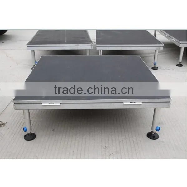 Height adjustable aluminum stage deck, portable stage for outdoor events