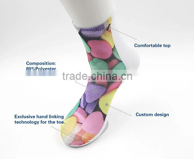 2015 Fashion Knee High Cotton Custom Digital Sublimation Sock in Hot Sale!