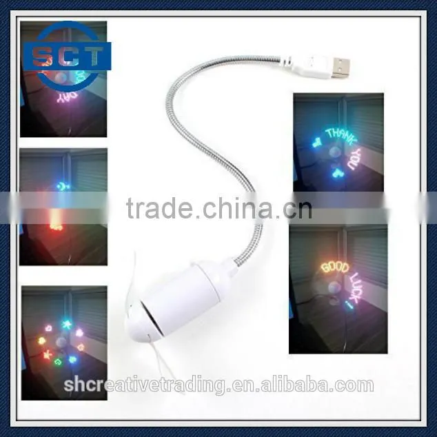 Mini Portable Flexible Desktop Computer Notebook PC Colorful LED Light USB Fan