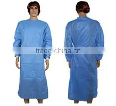 2015 New arrival non woven blue elastic cuffs surgical gown