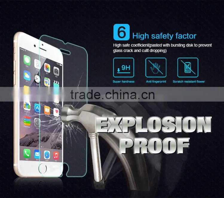 Factory new products 0.33mm 2.5D tempered glass sreen protector for iphone6