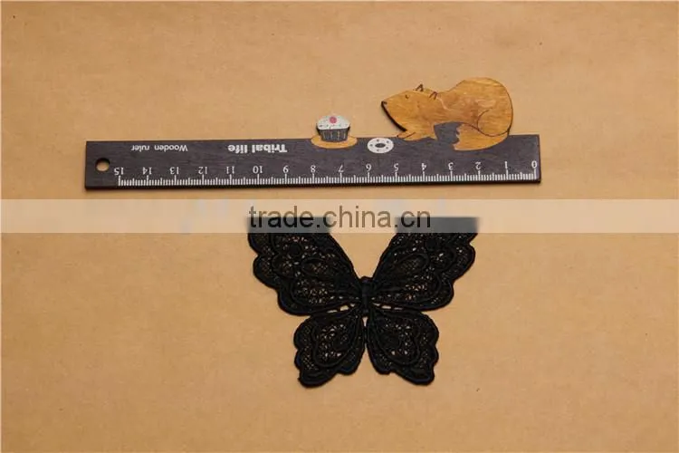 butterfly pattern hand made hollow embroidery chemical lace applique for accessory