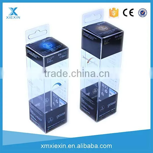 Customized 6W LED light bulb clear plastic box with inner tray
