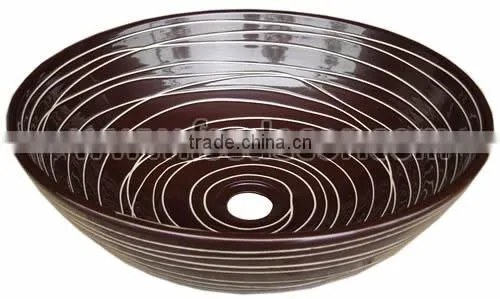 Round Painted Bathroom Sink Porcelain Sinks