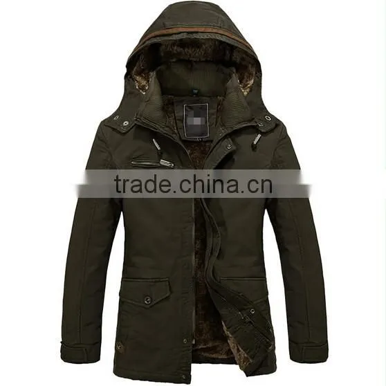 Warm Jackets Parka Outerwear Fur lined Winter thicken Long Coat Hooded mens jackets