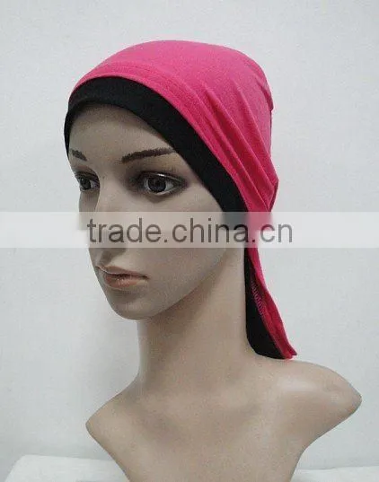 C025 new style cotton underscarf with tie at back,muslim scarf hats