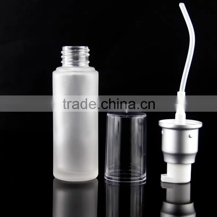 American 50 /60 lotion bottle glass with silver pump