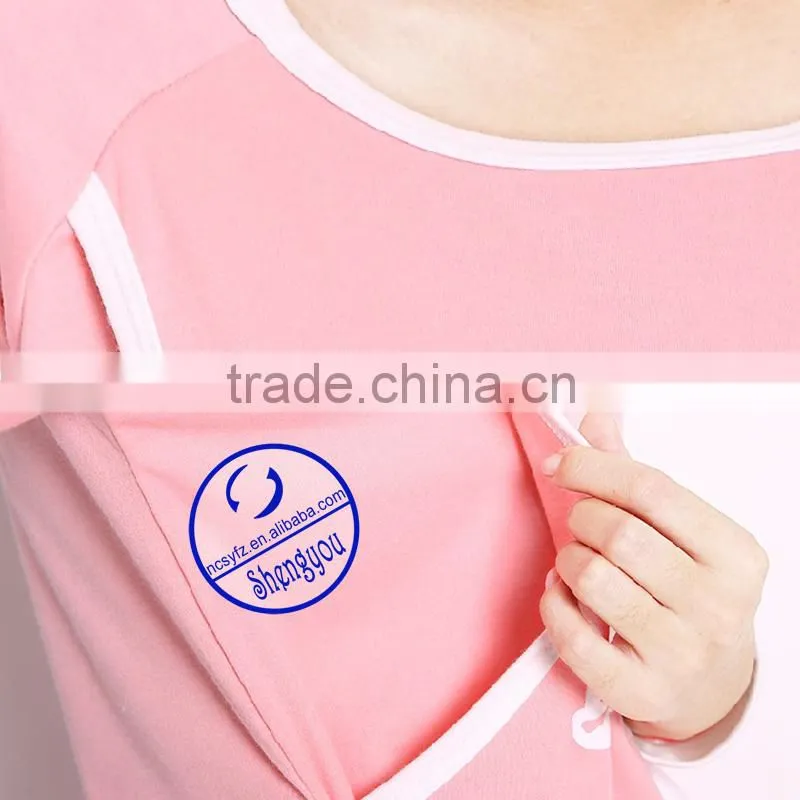 Custom made 100% pima cotton high quality maternity nursing wears