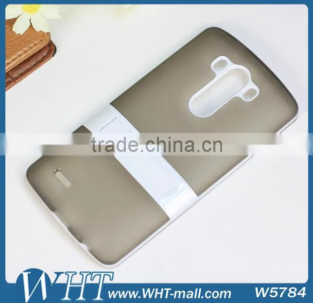 Double Color Design Hybrid Case for LG G3 TPU Cover+ PC Kickstand