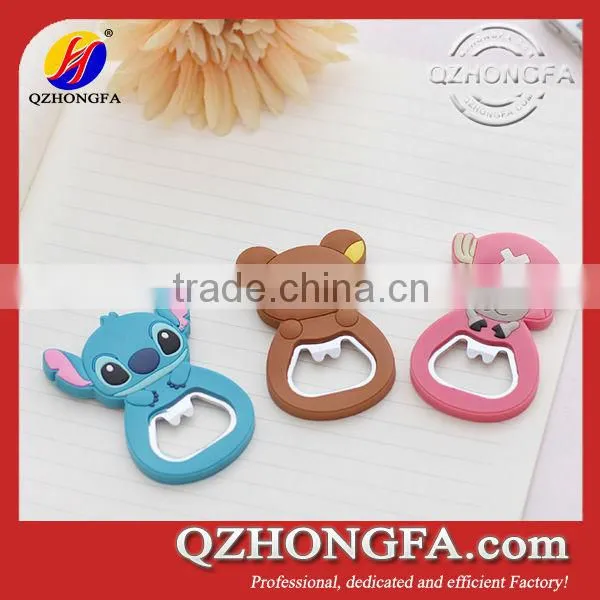 Fashion non slip custom metal silicone bottle opener with dinosaur shape