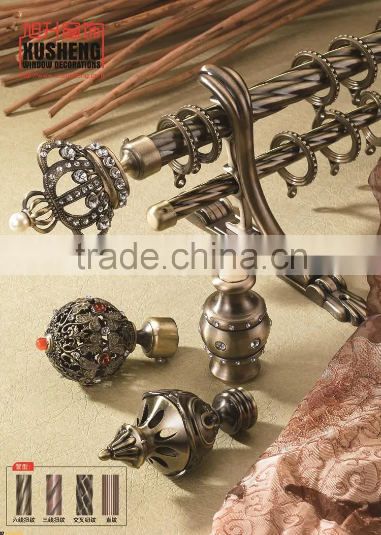 2016 New models curtain rods leaf finial